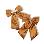 COPPER SATIN COQUETTE HAIR BOWS - Eliza Henri