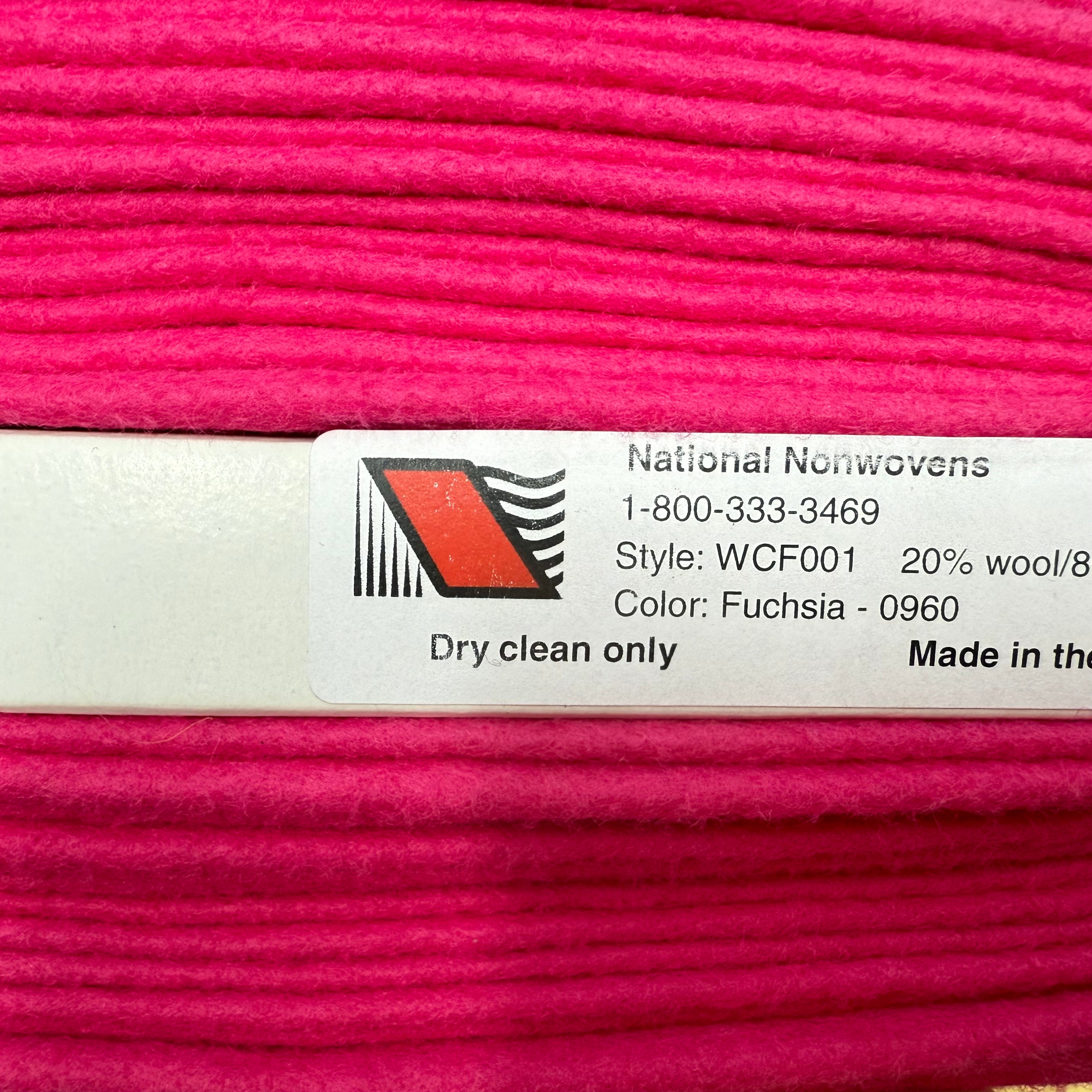 Fuchsia- Merino Wool Blend Felt- 1m x 90cm - Eliza Henri