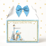 NORTH POLE BEAR- BLUE - TREAT BOX LABELS- UV DECAL