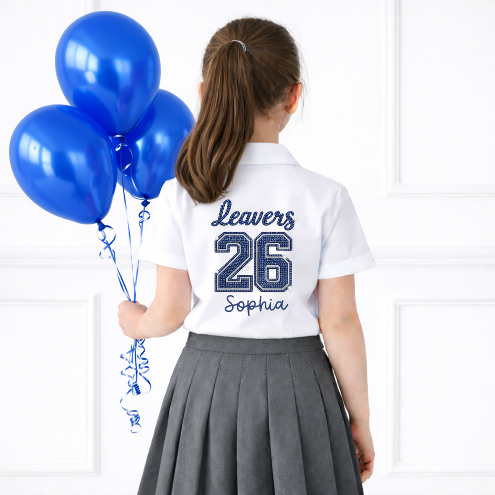 CUSTOM DTF TRANSFER- DIAMONTE EFFECT - SCHOOL LEAVERS 2026- BLUE - Eliza Henri