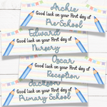 BACK TO SCHOOL RAINBOW STRIPE BLUE BANNERS | UV PRINTED PVC | 77CM X 25CM - Eliza Henri