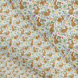 BLOOM BUNNY MEADOW CANVAS LUX PREMIUM PRINTED FABRIC- 3 SIZES - Eliza Henri