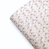 Cute bunny bums heart faux leather fabric for Bow making 