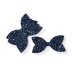 NAVY PRE CUT CHUNKY GLITTER BOW TAILS & CENTRES 3.5”- 4 PACK - Eliza Henri