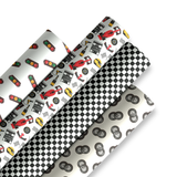 F1 RACING CARS PREMIUM FAUX LEATHER FABRIC- QUAD SET