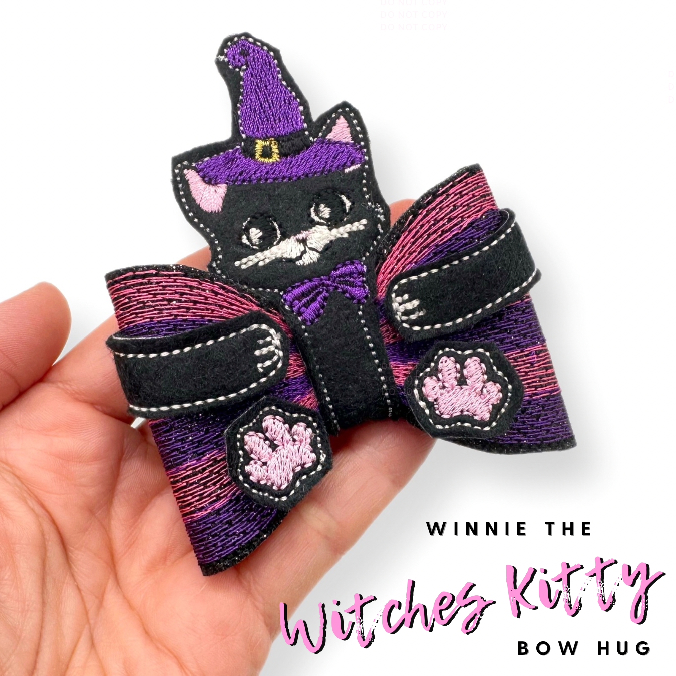 Winnie the Witches Kitty Bow Hug Wrap Around & Pops Feltie Set - Eliza Henri