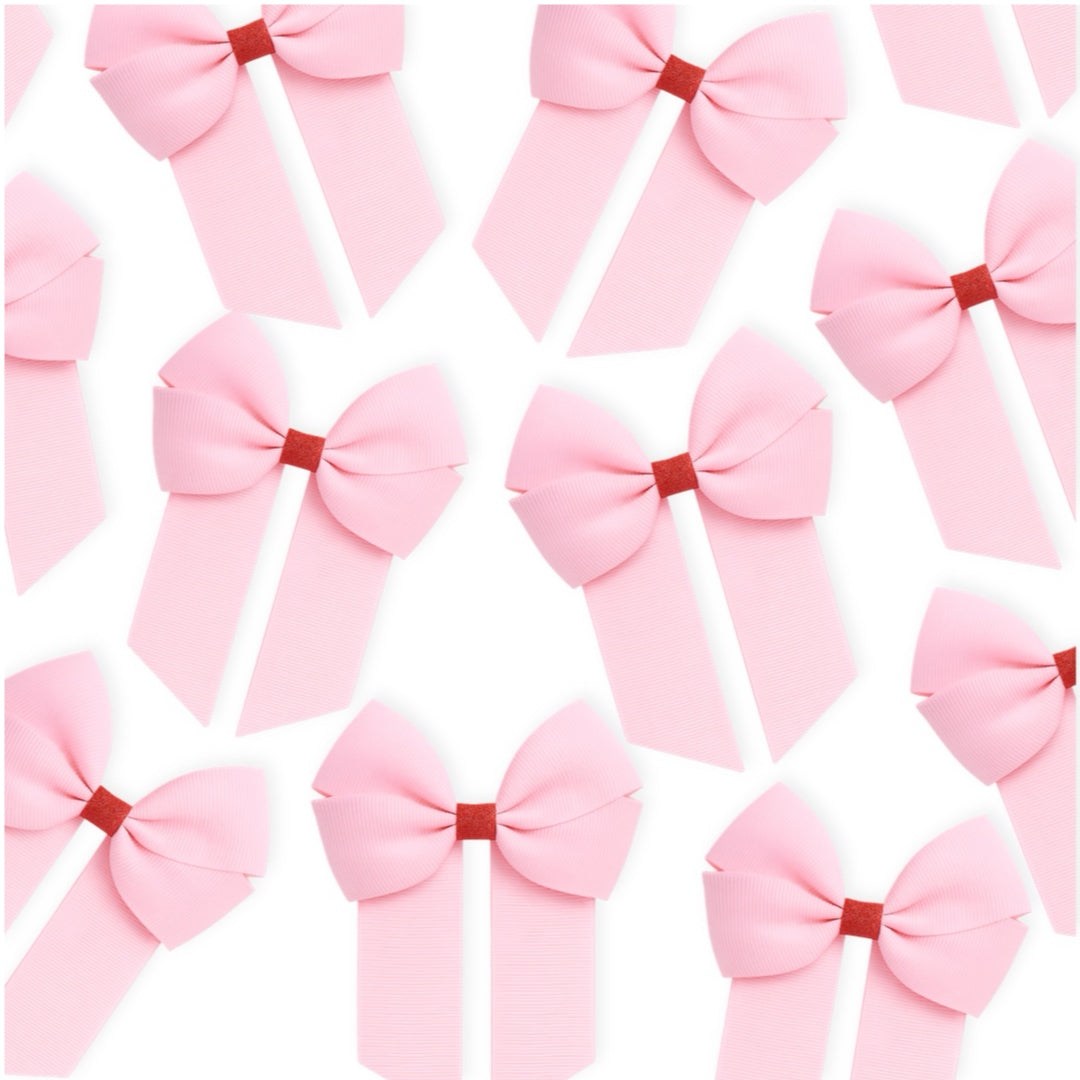 PINK & RED GLITTER GROSGRAIN 4” RIBBON BOW - Eliza Henri