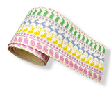 PASTEL BUNNIES FAUX LEATHER MEGA BOW STRIPS- 2 SIZES