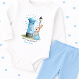 DTF TRANSFER | HAPPY VALENTINES- BLUE BOY BUNNY MAIL