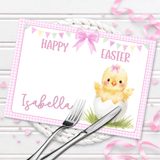 EASTER- GIRLY GINGHAM CHICK- PREMIUM LEATHERETTE PLACEMAT - Eliza Henri