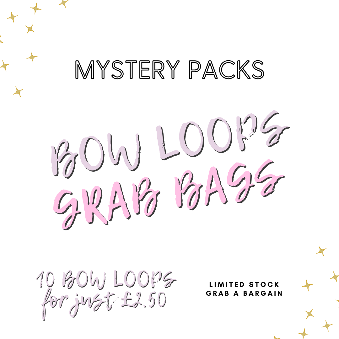 Mystery Bow Loops Grab Bag- 10 Bow Loops, Pre cUTS or Cutout Bow Mixed Packs - Eliza Henri