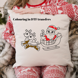Santa's Sleigh Colouring in DTF Full Colour Transfers - Eliza Henri
