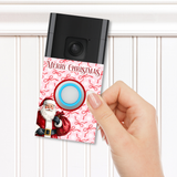 DOORBELL STICKER - RING 2ND GEN- SANTA PINK BOWS - DECAL