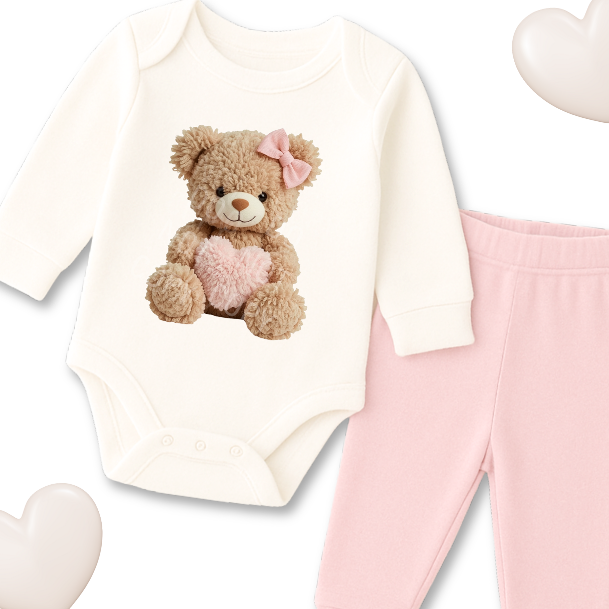 DTF TRANSFER | FLUFFY PINK TEDDY BEAR - Eliza Henri