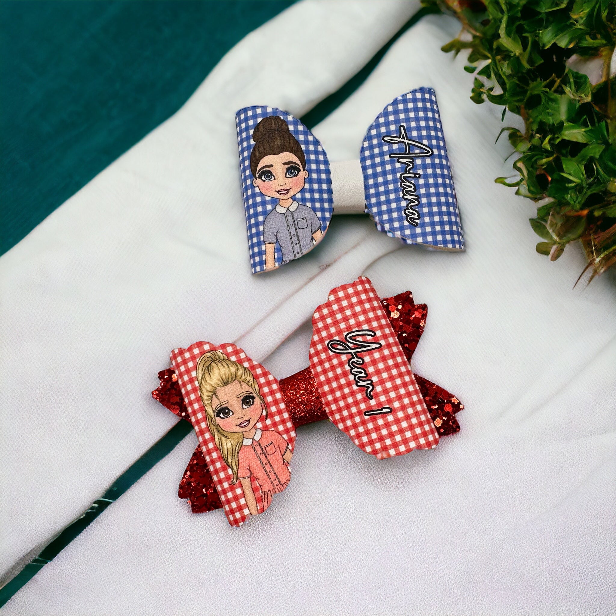 Gingham School Dolly’s 3.5” | Pre Cut DIY Hair Bow Loops - Eliza Henri