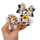 MOO COW DOLLY BOW 3.5” | PRE CUT DIY HAIR BOW LOOPS - Eliza Henri