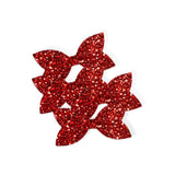 Little Red Pre Cut Chunky Glitter Bow Tails & Centres 3.5”- 4 Pack - Eliza Henri