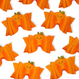 Cute Pumpkin Faux Leather DIY Hair Bow Loops | Craft Cutout sheets