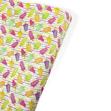 RAINBOW LOLLY STRIPE- Felt, Suede, Velvet or Satin Premium Fabric Sheets