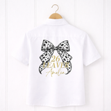 CUSTOM DTF TRANSFER- PRETTY DALMATIAN BOW- SCHOOL LEAVER 26