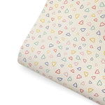 Rainbow Hearts Multi-directional Premium Faux Leather Fabric - Eliza Henri