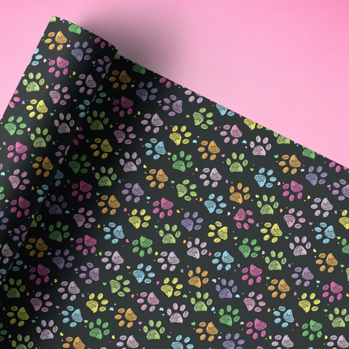 DOODLE RAINBOW PAWS | PREMIUM LEATHERETTE FABRIC - Eliza Henri