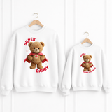 DTF TRANSFER | SUPER DADDY TEDDY BEAR RED