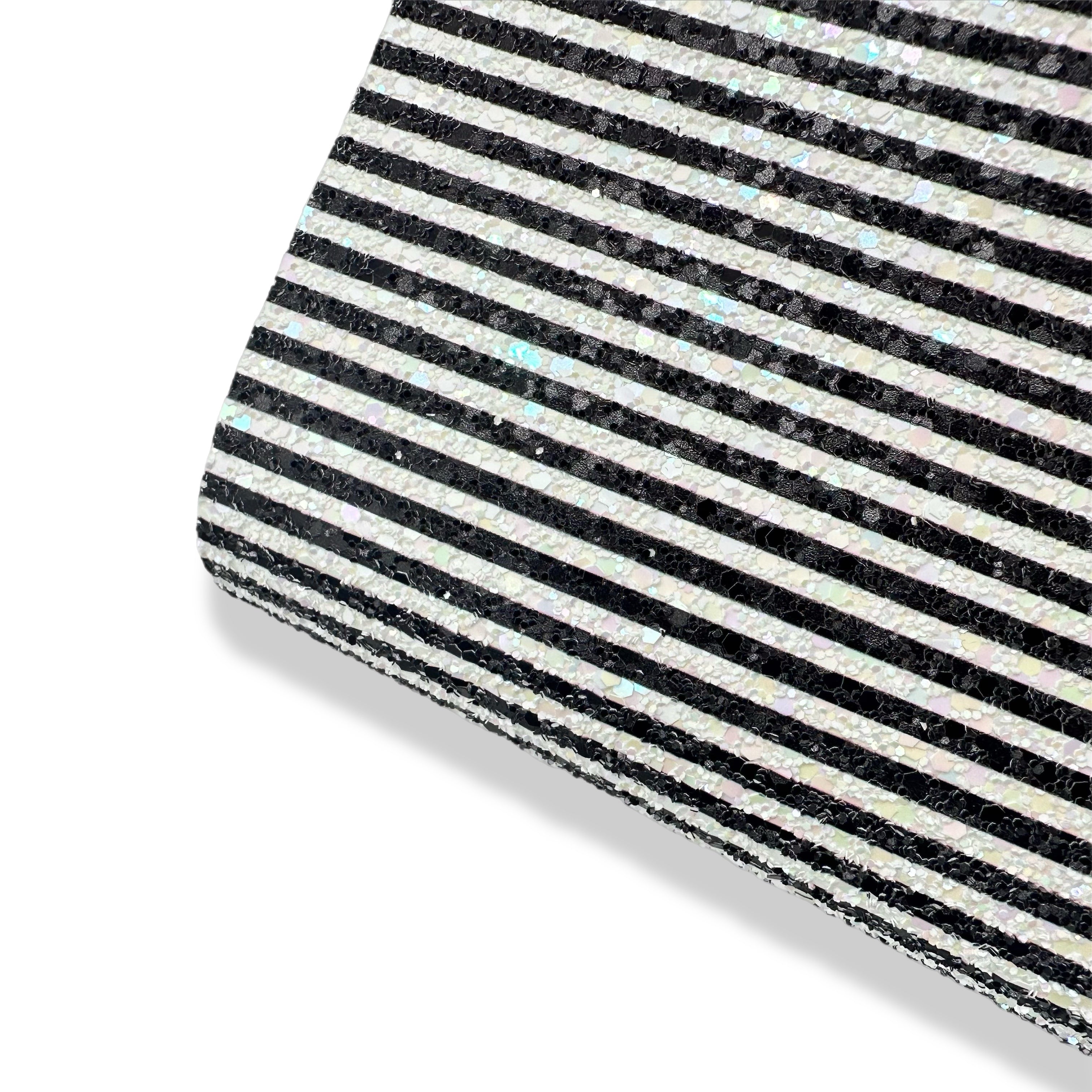 Mono Stripes Chunky Glitter Fabric - Eliza Henri