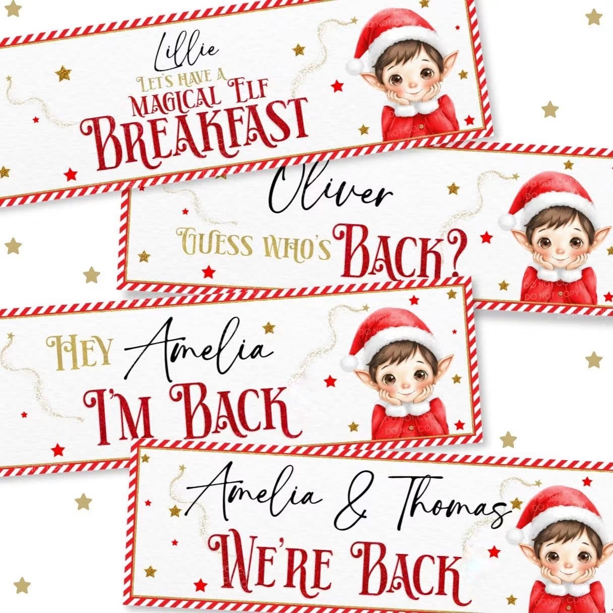 Elf Arrival Banners | UV Printed PVC | 77 cm X 25 cm - Eliza Henri