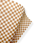 BEIGE CHECKER SQUARES PREMIUM FAUX LEATHER FABRICS - Eliza Henri