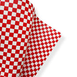 RED & WHITE CHECKER PREMIUM FAUX LEATHER FABRICS