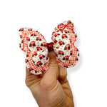 LITTLE  RED BOW TRACTOR BUTTERFLY PINCH BOWS - DIY CUT OUT FAUX LEATHER FABRIC SHEETS - Eliza Henri