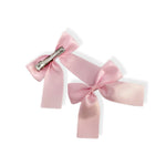 Baby Pink Satin Ribbon Hair Bows- 2.5'' - Eliza Henri