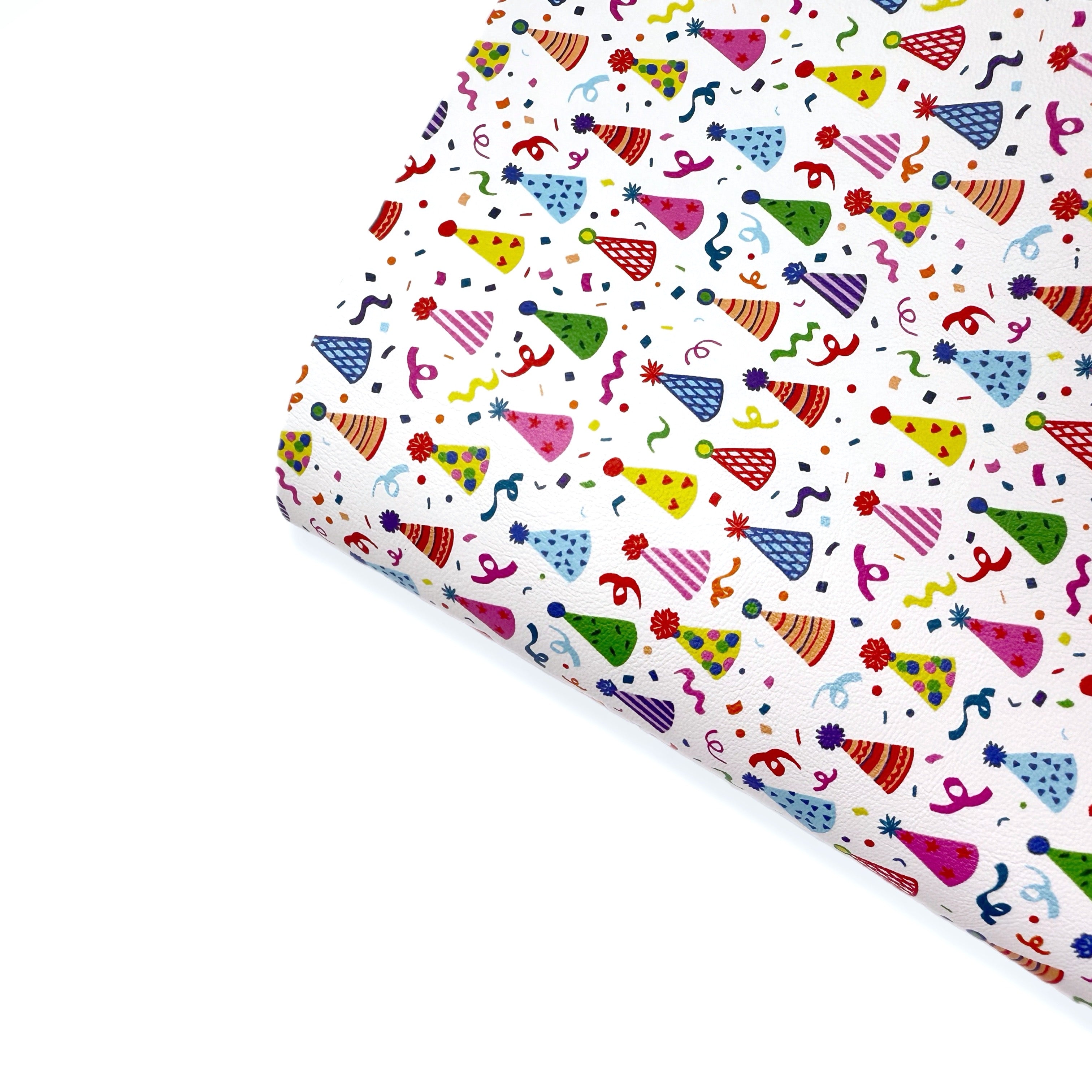 Party Hats Premium Faux Leather Fabrics - Eliza Henri