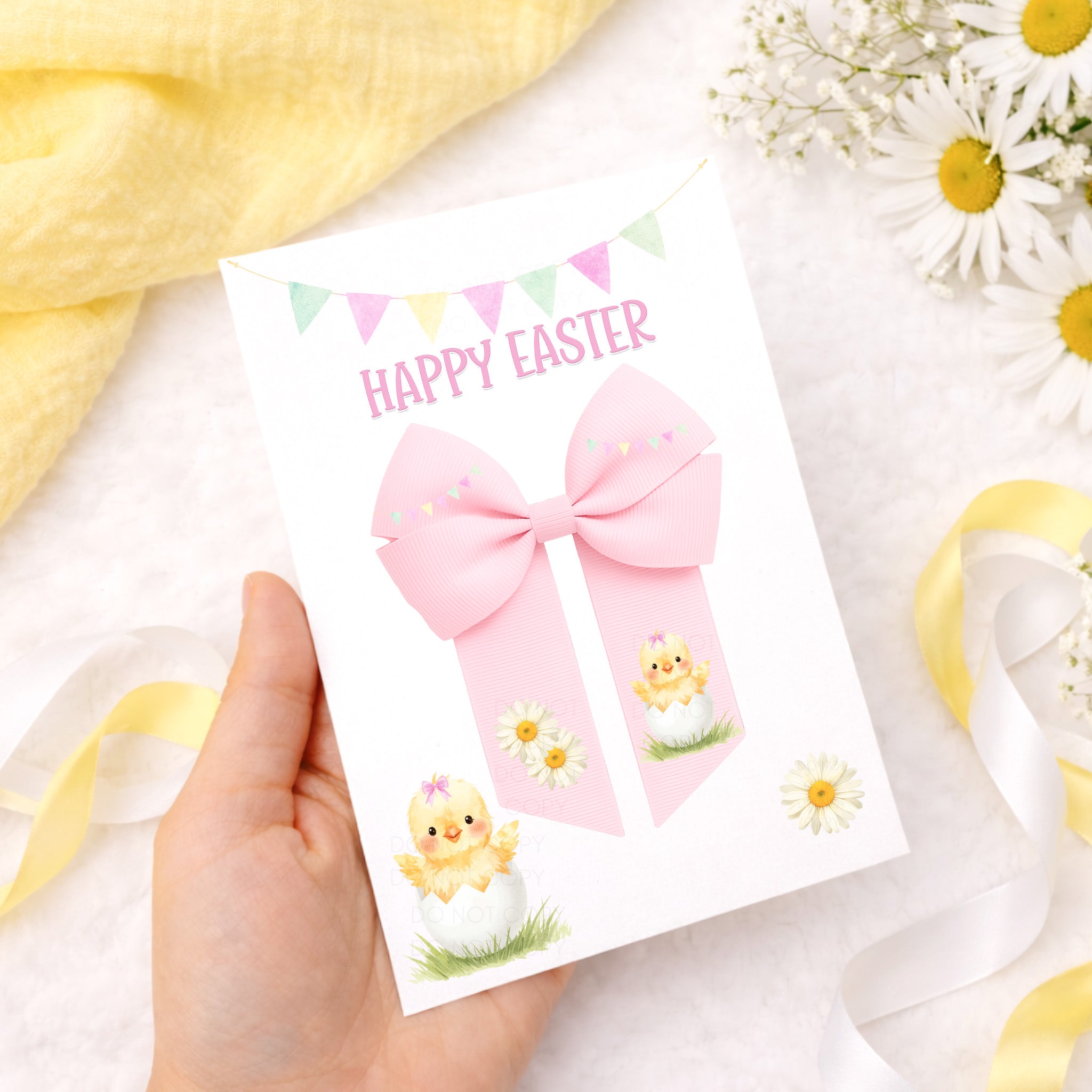 EASTER CHICK BOW DISPLAY CARDS - PACK OF 4 - Eliza Henri