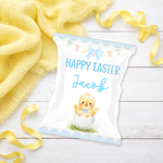 EASTER- DIY TREAT PACKET- EASTER CHICK BLUE GINGHAM - Eliza Henri