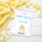 EASTER- DIY TREAT PACKET- EASTER CHICK BLUE GINGHAM - Eliza Henri