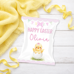 EASTER- DIY TREAT PACKET- EASTER CHICK PINK GINGHAM - Eliza Henri