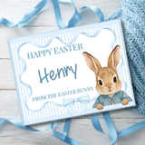 EASTER- BUNNY STRIPES BLUE- MAGNETIC BOX TOPPER