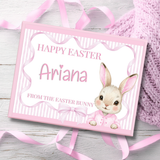 EASTER- BUNNY STRIPES PINK- MAGNETIC BOX TOPPER