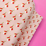 STRAWBERRY MILK CARTONS | PREMIUM FAUX LEATHER FABRICS