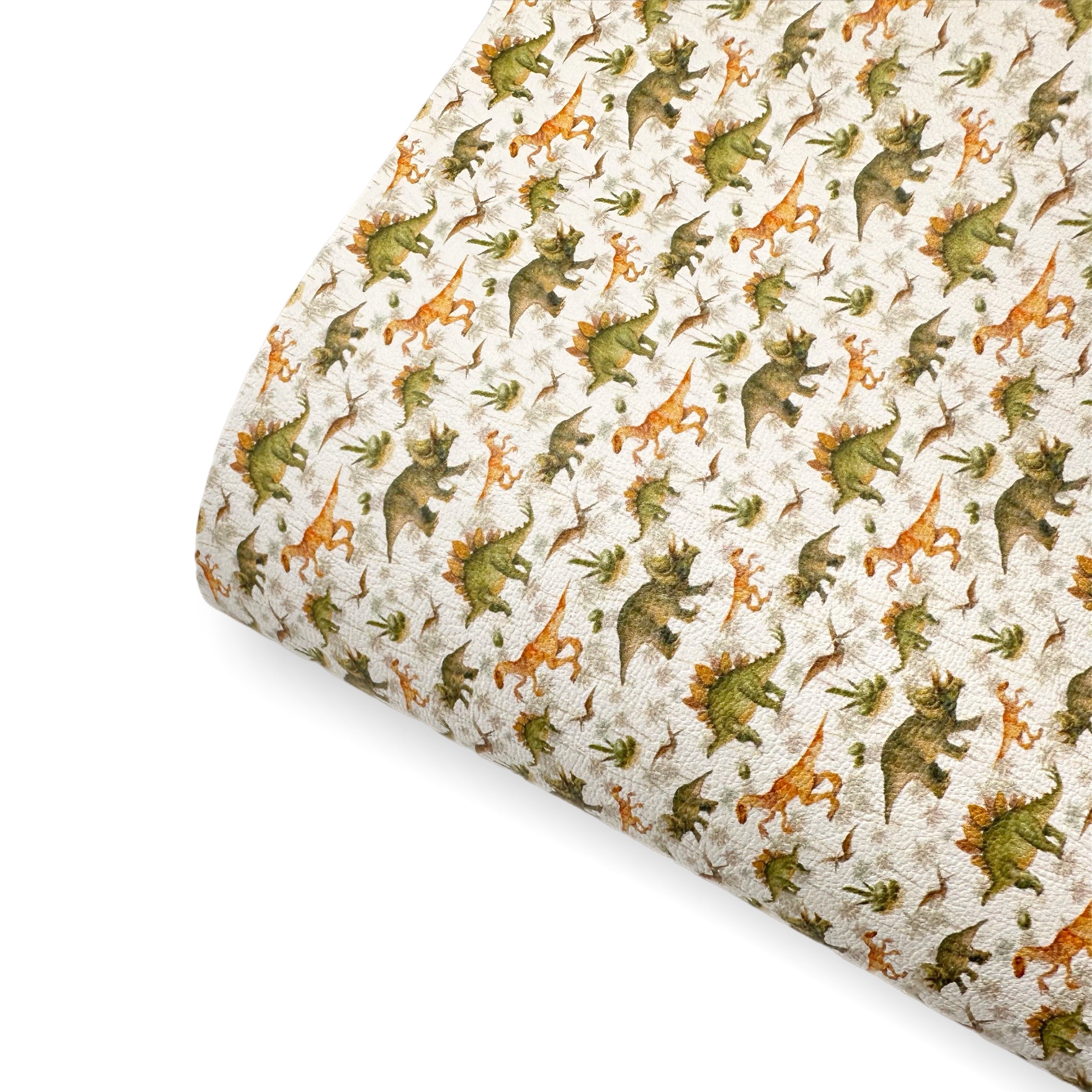 Dino Forest Premium Faux Leather Fabric - Eliza Henri