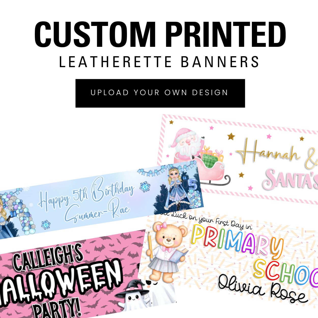 CUSTOM LEATHERETTE BANNERS- 2 sizes - Eliza Henri