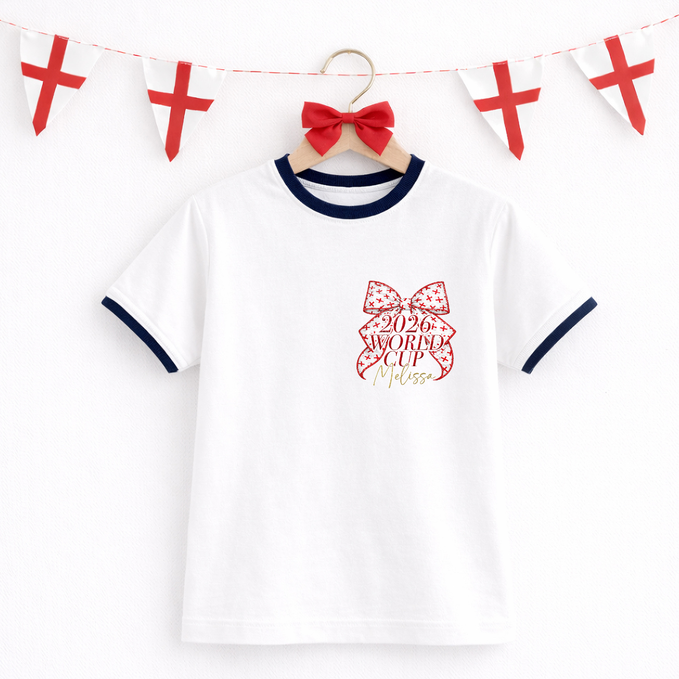 DTF TRANSFER - WORLD CUP 2026- ENGLAND BOW- POCKET SIZE - Eliza Henri