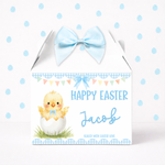 EASTER - EASTER CHICK BLUE GINGHAM - TREAT BOX LABEL - Eliza Henri