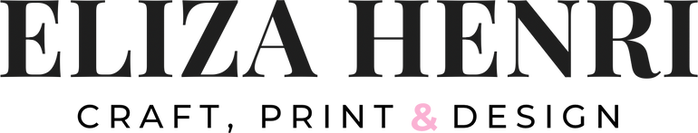 Eliza Henri logo with text 'Craft, Print & Design' below the brand name.
