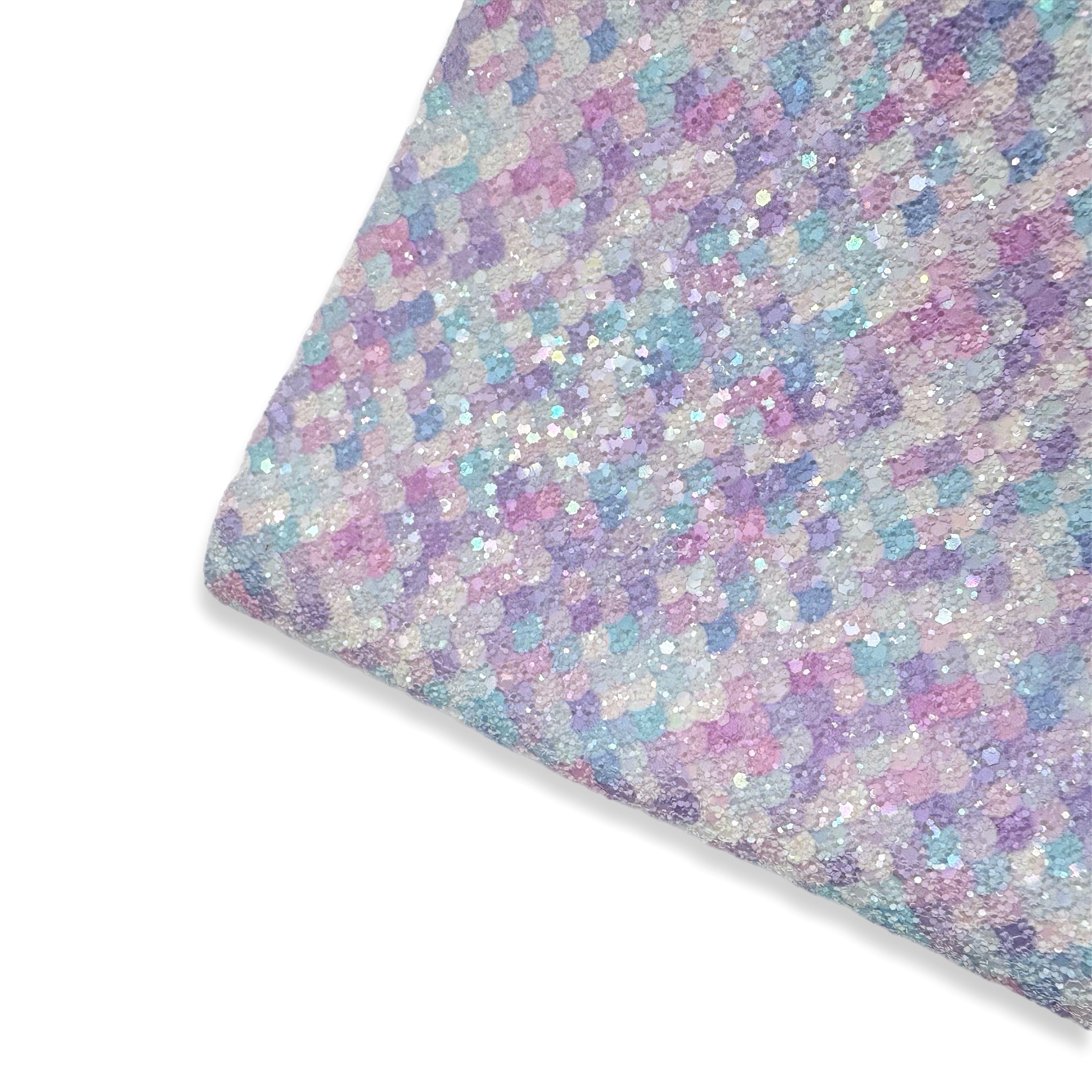 Bubblegum Mermaid Scales Chunky Glitter Fabric - Eliza Henri