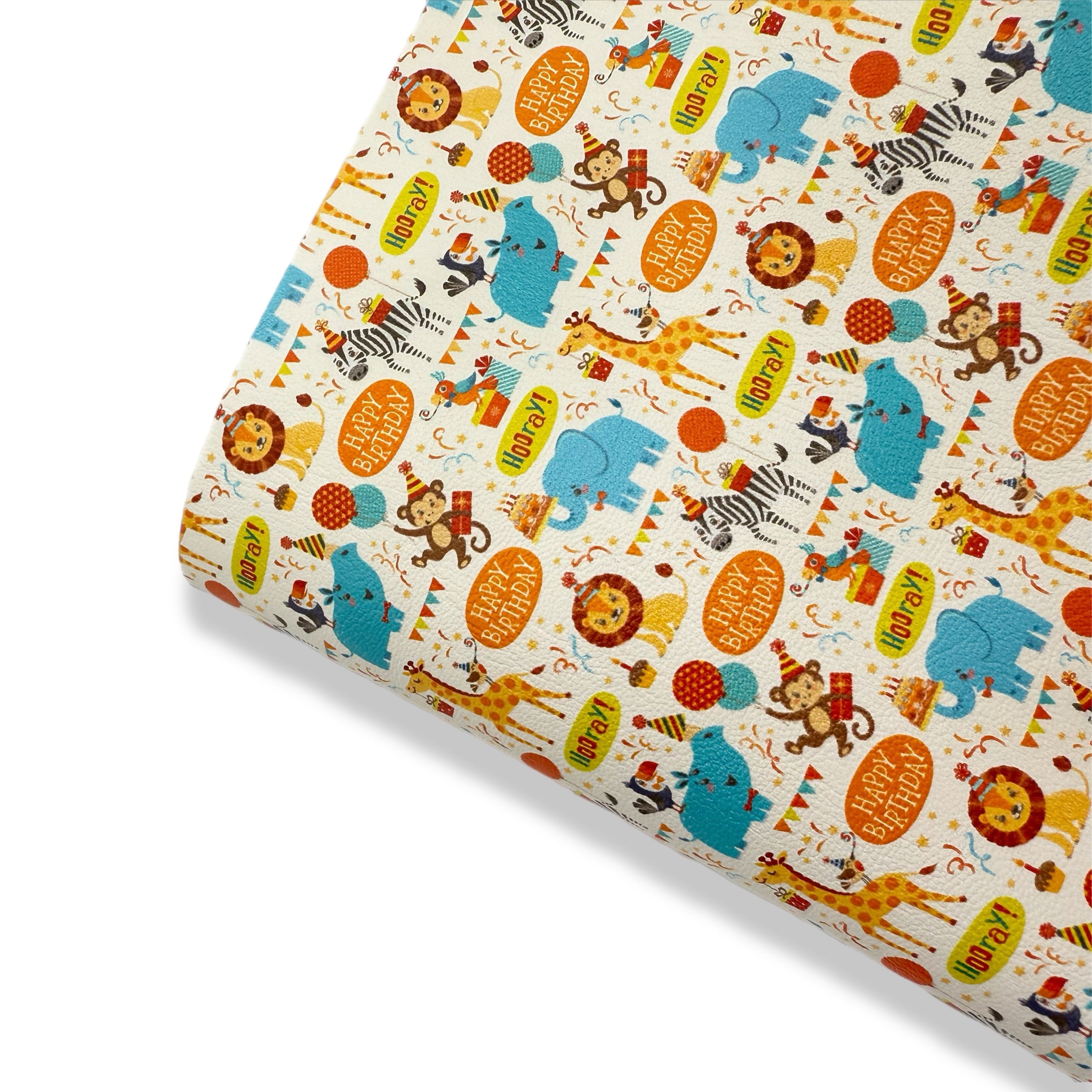 Zoo Birthday Party Premium Faux Leather Fabrics - Eliza Henri