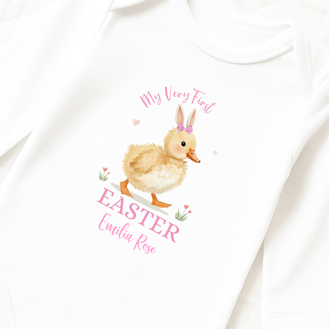 DTF TRANSFER | MY VERY FIRST EASTER- DUCK BUNNY PINK - Eliza Henri