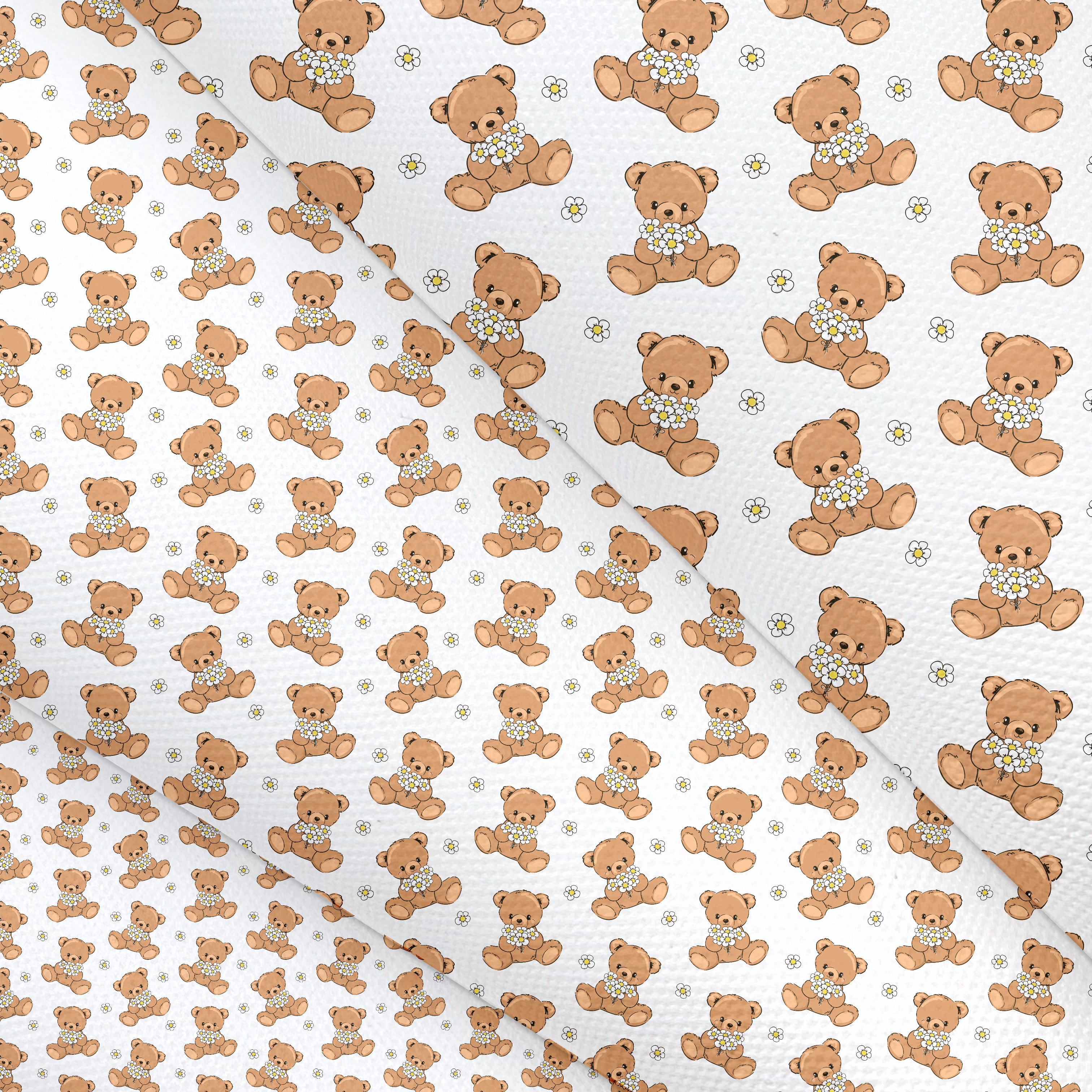 FLOWER BEAR CANVAS LUX PREMIUM PRINTED FABRIC- 3 SIZES - Eliza Henri